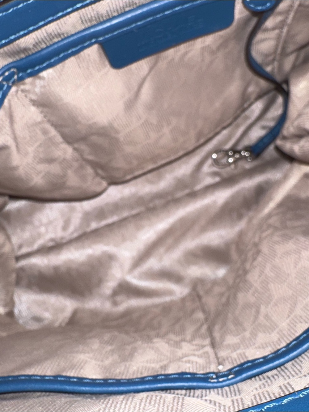 Michael Kors Blue Leather Tote with Matching Wallet - Picture 14 of 16